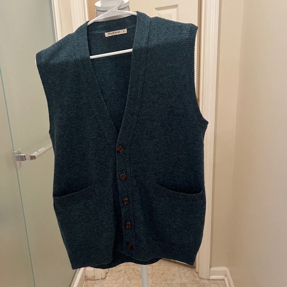 Vintage Woolovers Buttonup V- Neck Lambswool Vest Size S